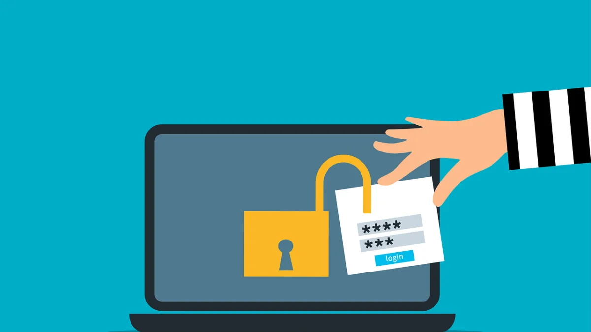 Free attack unsecured laptop vector