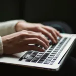 Person using laptop photo