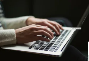Person using laptop photo
